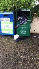 Lady Rescued after Being Trapped in Clothing Donation Bin