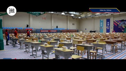 Chinese high school turns gym into cafeteria to avoid mass gatherings
