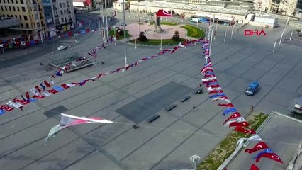 TAKSİM MEYDANI HAVADAN GÖRÜNTÜLENDİ