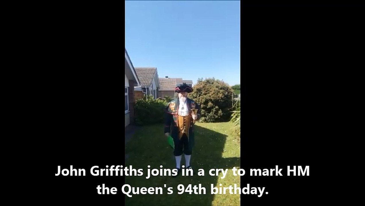 Sleaford Town Crier John Griffiths cries birthday message for HM the Queen and celebrating NHS and key workers
