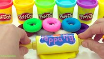 Learn Colors Play Doh with Donuts Popcorn Dolphin Spiderman Molds Candy Surprise Toys