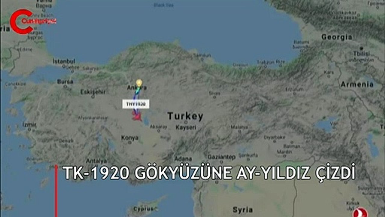 TK-1920 Gökyüzünde ay-yıldız çizdi