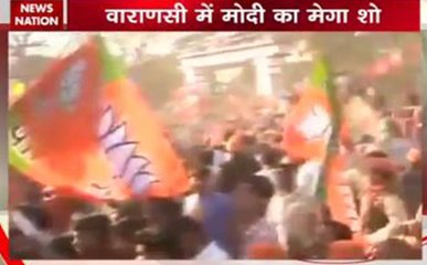 वाराणसी में पीएम नरेंद्र मोदी का रोड शो, समर्थकों की जबर्दस्त भीड़
