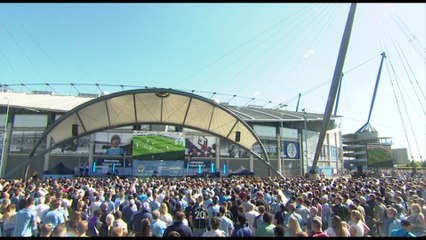 City fans celebrate title at the Etihad