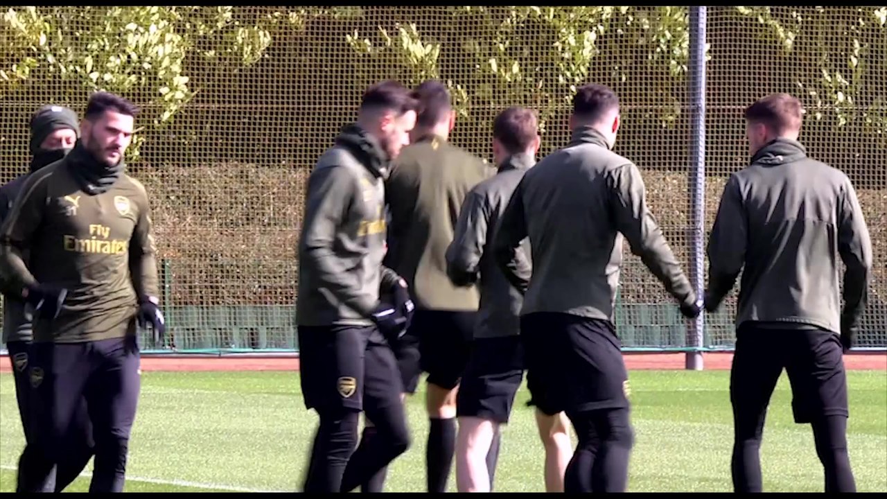 Arsenal training pre Rennes