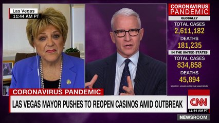 Anderson Cooper presses Las Vegas mayor over wish to reopen