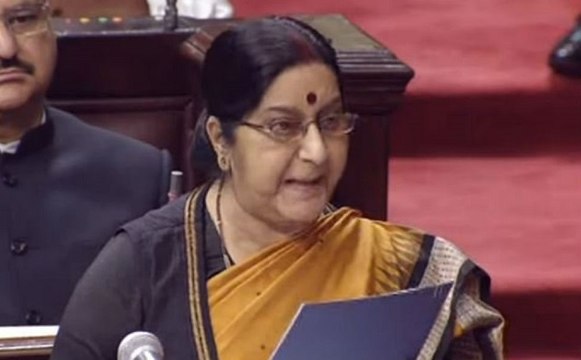 जाधव के परिवार के साथ पाक का बर्ताव शर्मनाक: सुषमा स्वराज