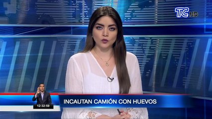 Incautan camión con huevos en Cayambe por falta de permisos