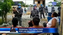 Policías Cascos Azules apoyan las tareas de control por la emergencia en Guayas y Los Ríos