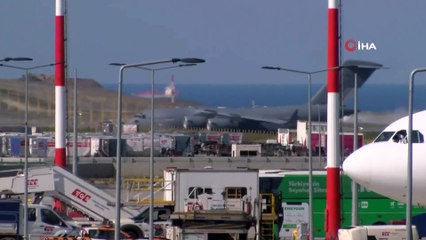 İngiliz Kraliyet Hava Kuvvetleri uçağı 15 tonluk sağlık ekipmanı için yeniden İstanbul’da