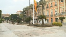 Lugares emblemáticos de Murcia, vacíos a causa del confinamiento