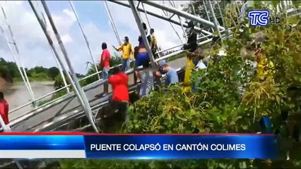 Puente colapsó en cantón Colimes