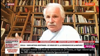 EXCLU - Coronavirus: Yann Arthus-Bertrand dans "Morandini Live": "Nous les écolos ça fait des années qu’on se bat contre les Chinois"- VIDEO