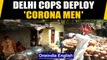 Delhi cops deploy 'Corona men' to scare people out during lockdown | Oneindia News