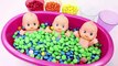 ABC Song Learn Colors MandMs Triple Baby Doll Bath Time and Surprise Toys Ice Cream Cups