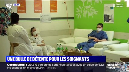 Скачать видео: Coronavirus: un hôpital parisien a installé une bulle de détente pour les soignants