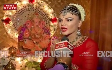 एक्ट्रेस राखी सावंत ने बप्पा को चढ़ाया 56 भोग