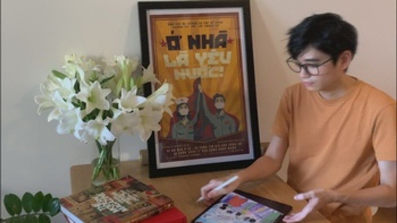 "Quedarse en casa es amar al país": el arte propagandístico revive en Vietnam