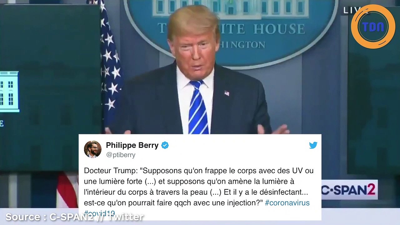 Trump est prêt à tout pour se débarrasser du virus même à tenter une « injection » de désinfectant ou griller sous des UV !
