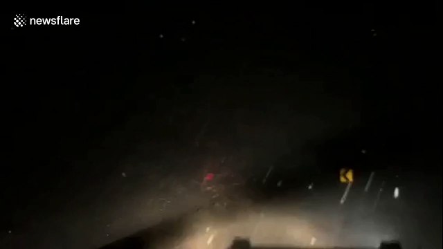 Oklahoma storm chaser is battered by giant hail as storms sweep through the area