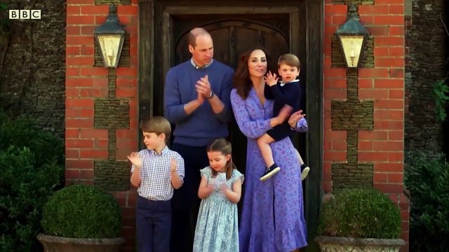 Kate Middleton ve Prens William, üç çocuğuyla birlikte sağlık çalışanlarını alkışladı