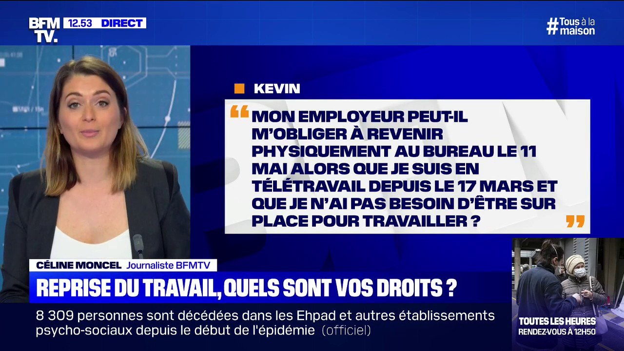 En télétravail, mon employeur peut-il m'obliger à revenir physiquement au bureau le 11 mai? BFMTV répond à vos questions
