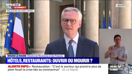 Bruno Lemaire: il y aura "à compter du 1er juin, un renforcement du fond de solidarité" pour l'hôtellerie et la restauration