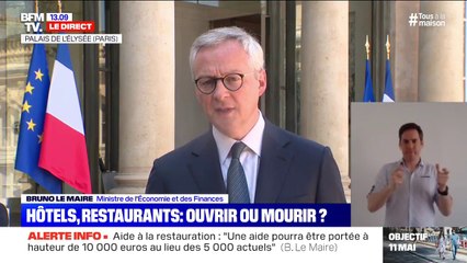 Hôtels, restaurants: Bruno Le Maire annonce la "mise à disposition d'un fond d'investissement" sur le long terme