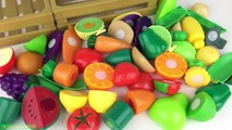 Learn Names of Fruits and Vegetables With Toy velcro cutting fruits and vegetables for kids