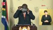 Güney Afrika Devlet Başkanı'nın maske ile imtihanı kamerada