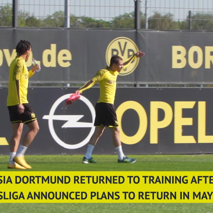 Borussia Dortmund train as Bundesliga prepares to return to action