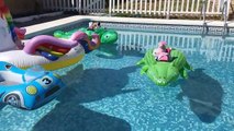 Peppa pig en español / Pepa la cerdita y la fiesta en la piscina con tiburón cocodrilo y amigos