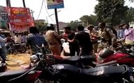 BJP नेता के बेटे की दबंगई बीच चौराहे पर दारोगा को जूतों से पीटा