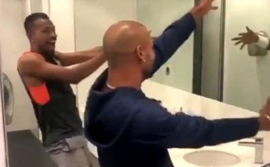 शिखर धवन और हार्दिक पंड्या के बाथरूम डांस की वीडियो वायरल