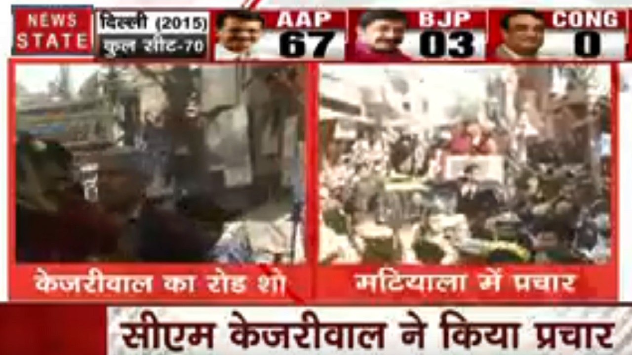 Delhi Election 2020: दिल्ली में CM केजरीवाल का रोड शो, मटियाला सीट पर प्रचार कर मांगा वोट