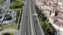 İstanbul'da kısıtlamanın 3'üncü gününde yollar boş kaldı