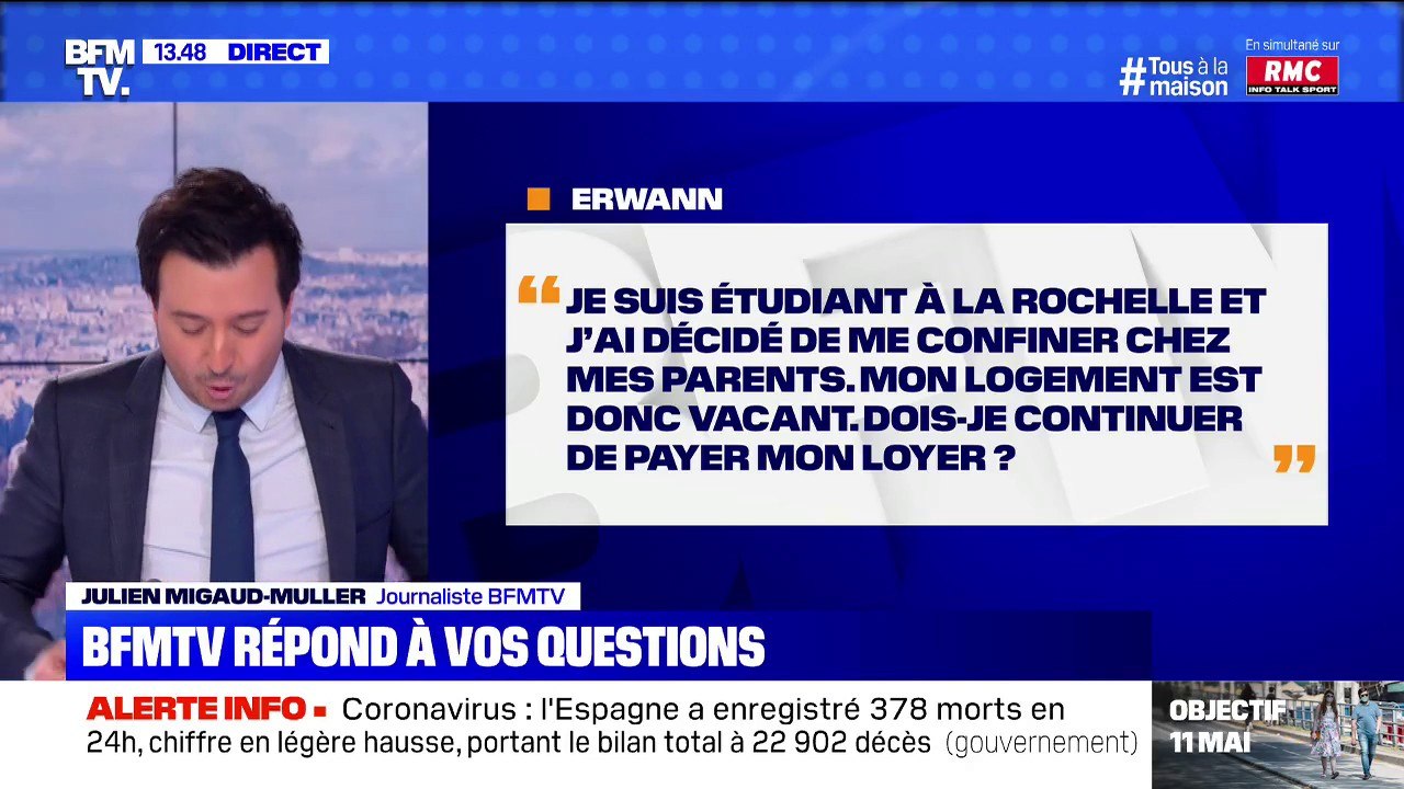 Dois-je continuer à payer mon logement d'étudiant laors que je suis confiné chez mes parents ?