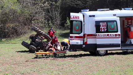 Devrilen traktörün sürücüsü yaralandı - BOLU