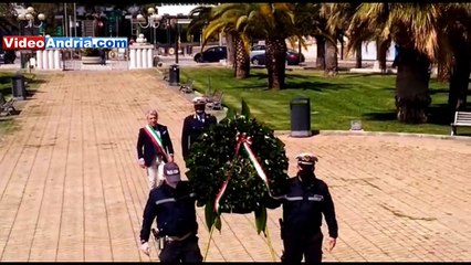 Andria, 25 aprile 2020: la corona deposta in silenzio senza corteo