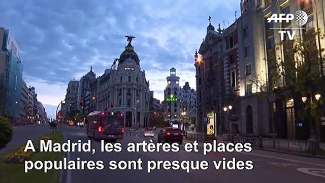 Coronavirus: Timelapse d'artères et de places de Madrid quasi vides