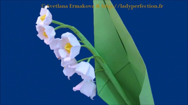 Origami : Brin de muguet, porte-bonheur. Part 2.