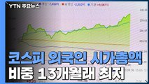 코스피 외국인 시가총액 비중 13개월래 최저 / YTN