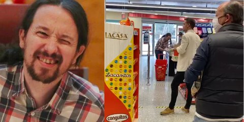 Pablo Iglesias, pillado en un supermercado sin mascarilla, pero con escolta y pistola: «hijo de la gran p** y rojo de m*»