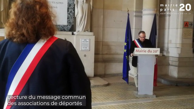 Commémoration de la Journée nationale du souvenir des victimes et des héros de la Déportation - 26 avril 2020 - Mairie du 20e