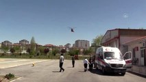Hızarla kolunu kesen kişi ambulans helikopterle hastaneye kaldırıldı