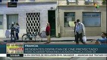 Francia: cine en paredes aminora las tensiones por el confinamiento