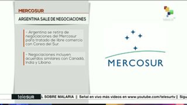 Argentina sale de negociaciones del Mercosur con Corea del Sur