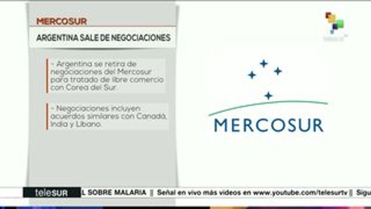 Argentina sale de negociaciones del Mercosur con Corea del Sur