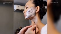 Makeup artist creates beautiful line illustrations