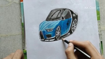 How to draw 3D Bugatti Chiron | KK Cool art